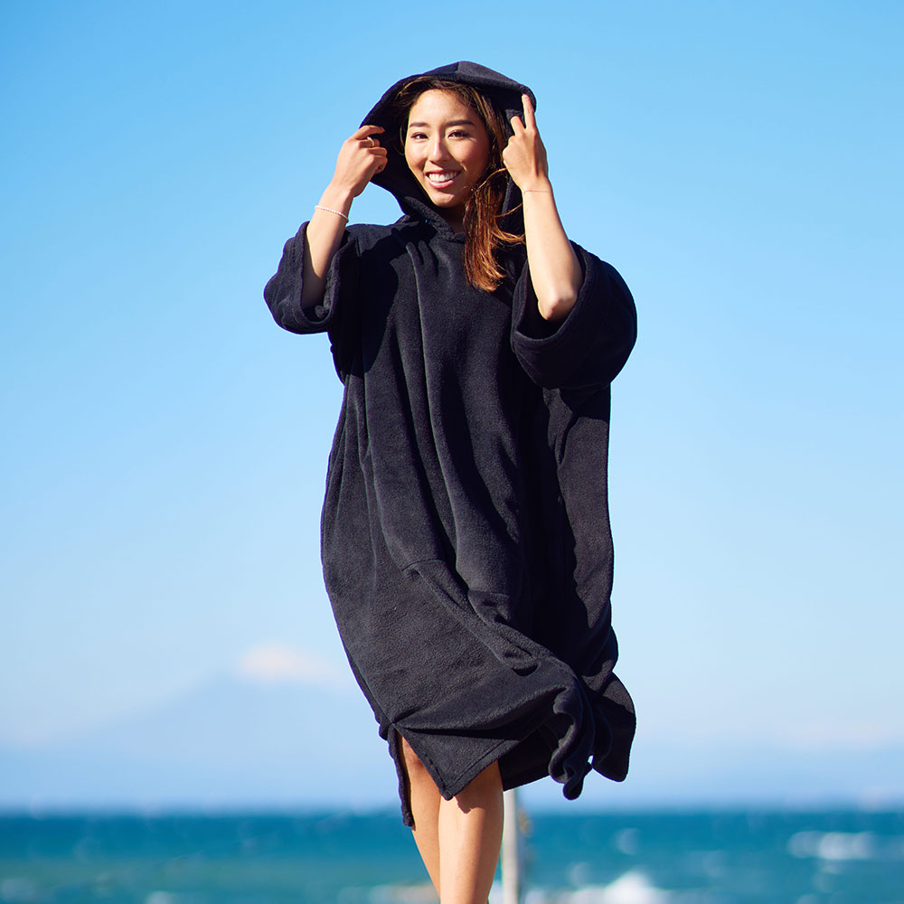 ONE WORLD LTD. / TLS MICRO FIBER PONCHO RICH BLACK / マイクロファイバーポンチョ・リッチブラック