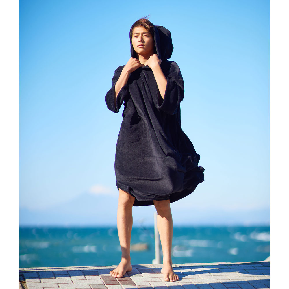 ONE WORLD LTD. / TLS MICRO FIBER PONCHO RICH BLACK / マイクロファイバーポンチョ・リッチブラック